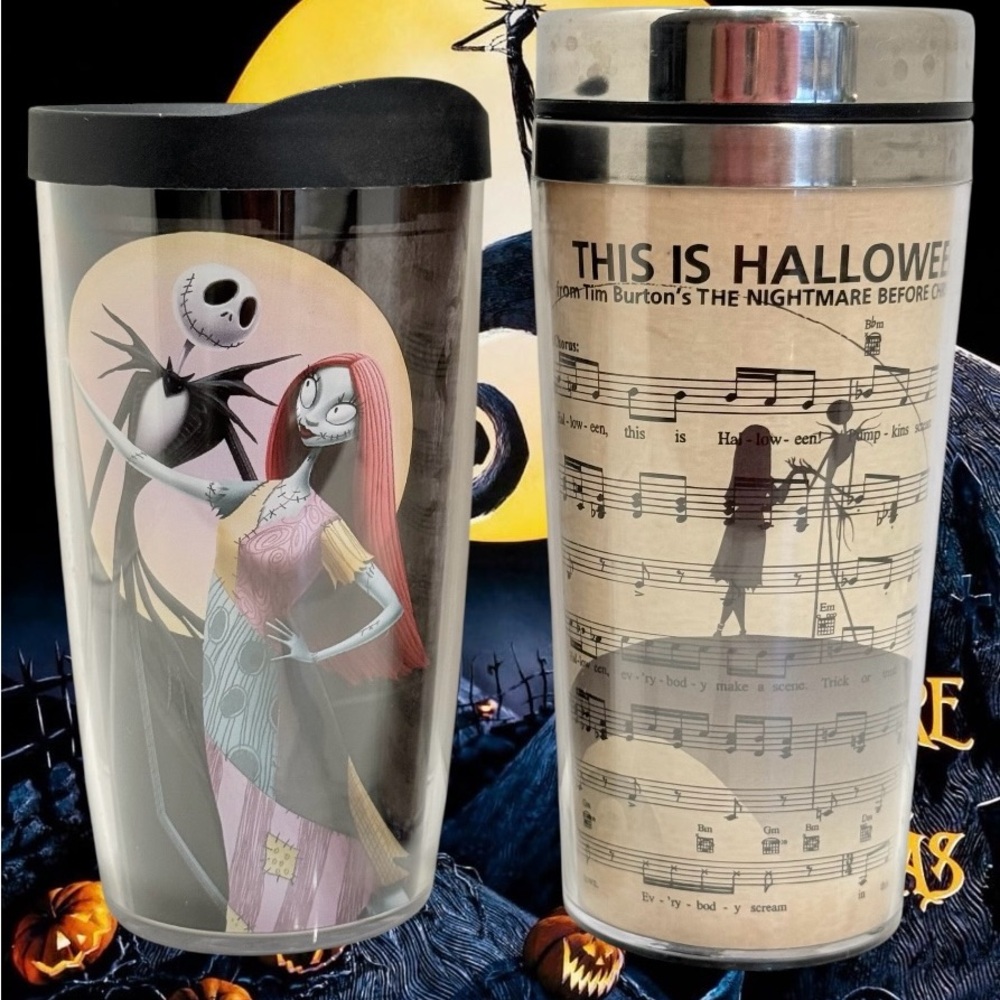 Nightmare Before Christmas THIS IS HALLOWEEN Sheet Music + Jack & Sally Tumblers